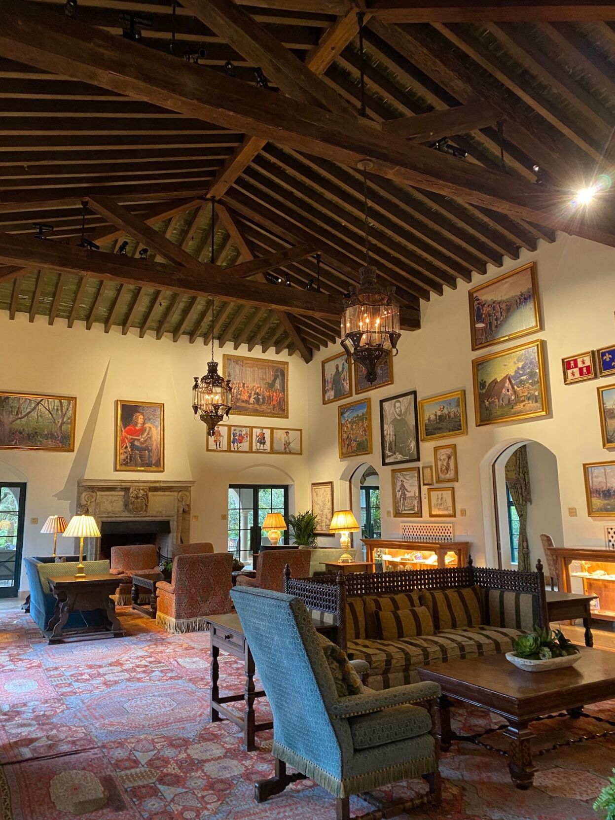 The Spanish Lounge was rebuilt to replicate the original space.